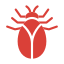 bug icon in red