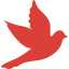 dove icon in red