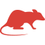 Rat icon in red