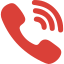 Call icon in red